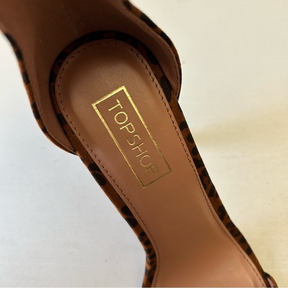 Topshop Leopard Print Stiletto Heels Ankle Strap Brown and Black Size 7.5 UNWORN - Picture 13 of 15